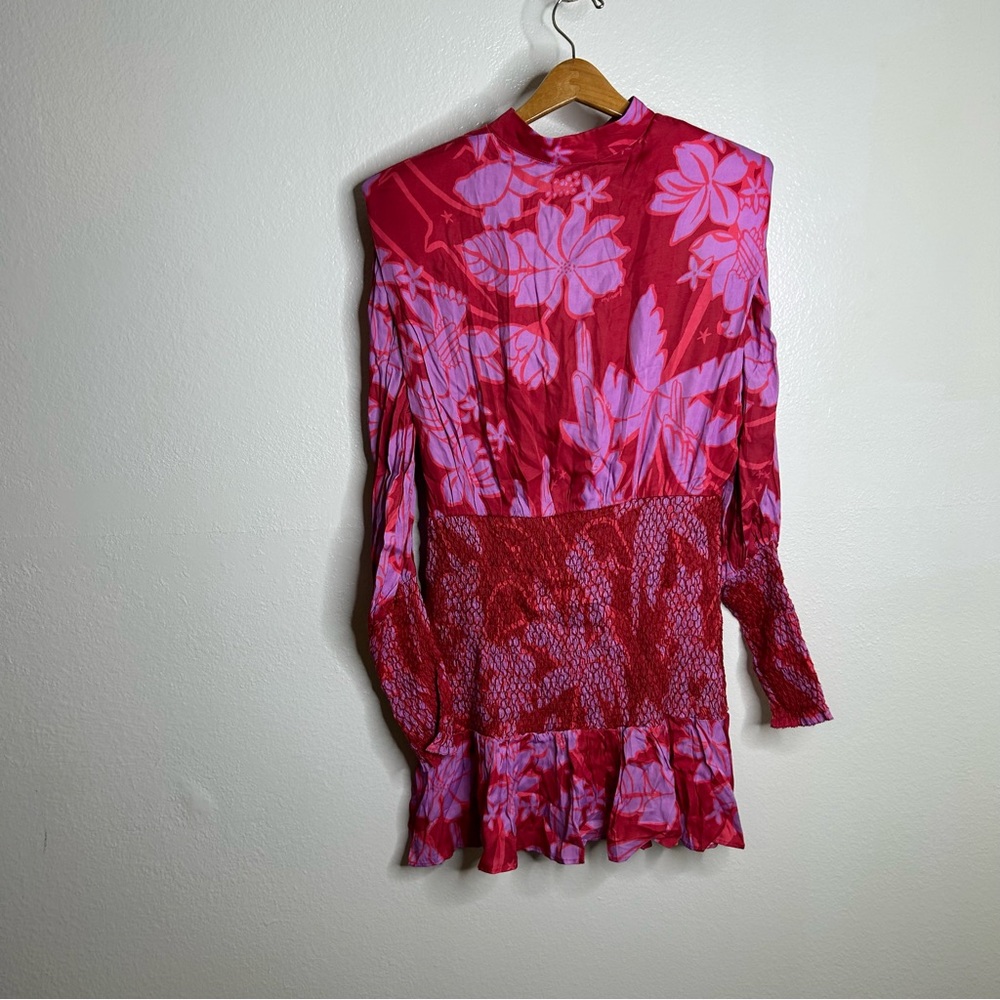 NWT Farm Rio Living Nature Heart Cutout Smocked Mini Dress Size Medium - Picture 7 of 16